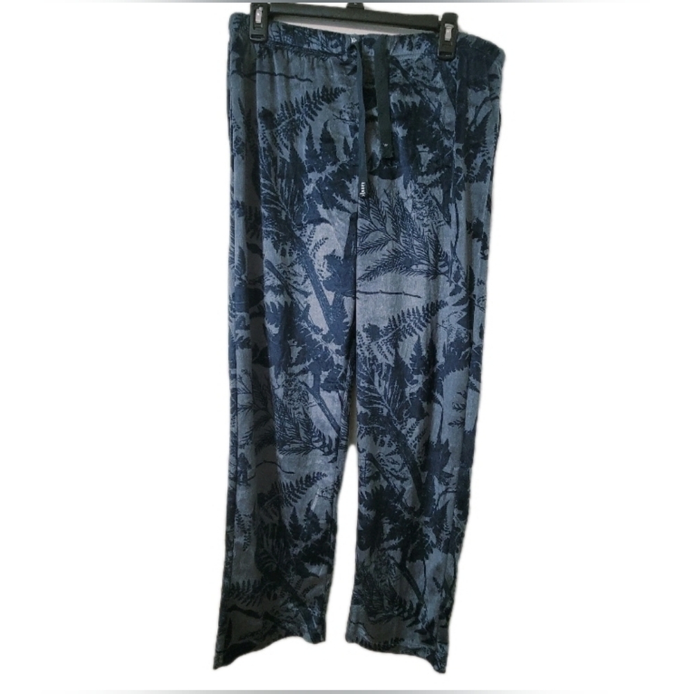 Columbia Men's Green Velour Pajama Pants, Very Soft Plush Texture Medium